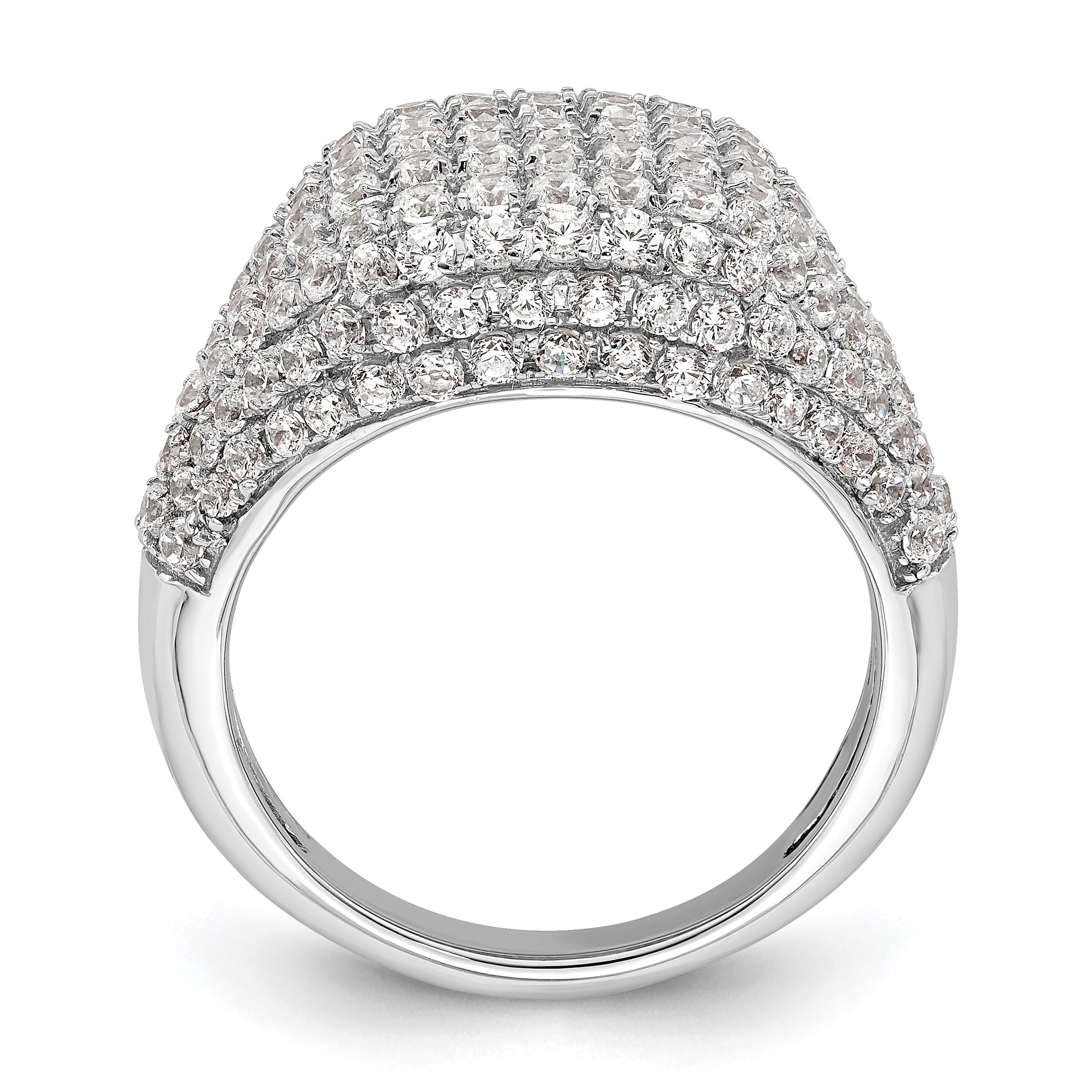 14k White Gold 2 1/4 carat Lab Grown Diamond VS/SI+ G+ Complete Cluster Fashion Ring