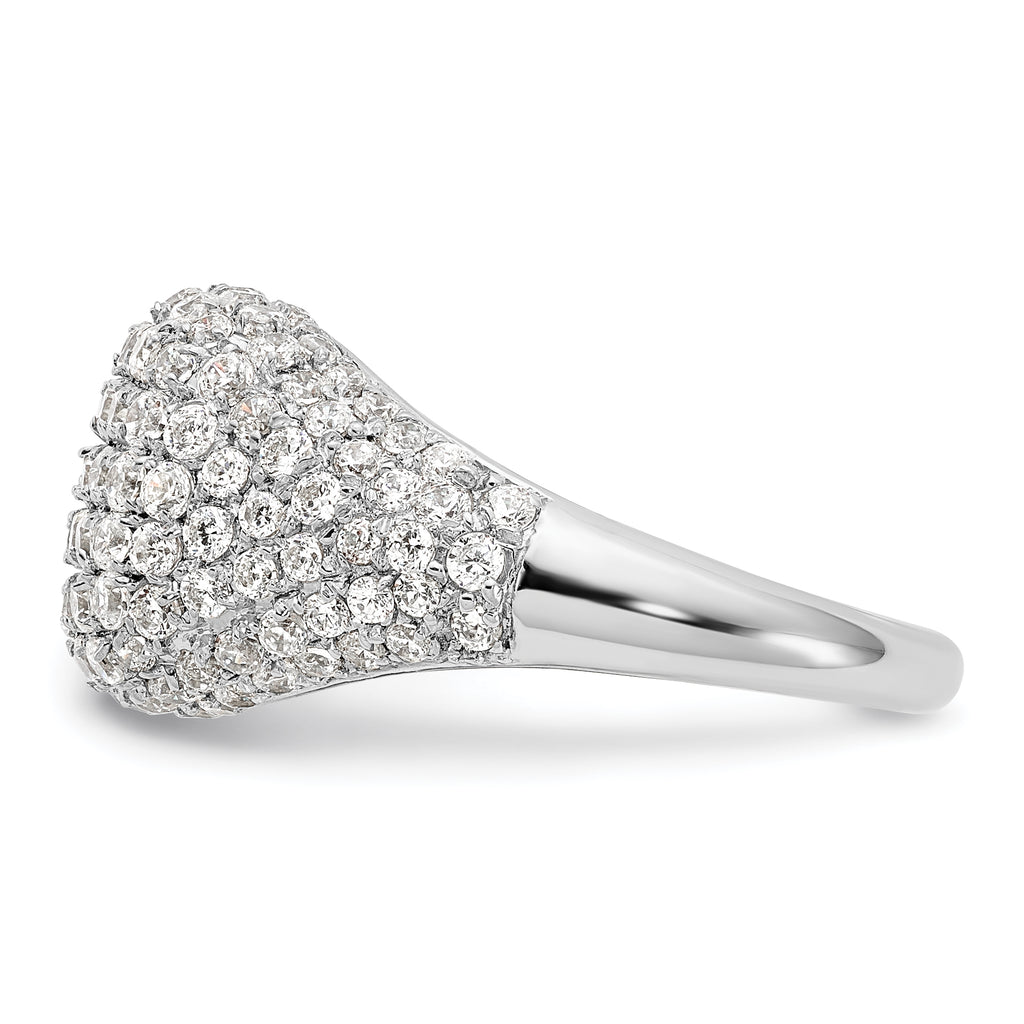 14k White Gold 2 1/4 carat Lab Grown Diamond VS/SI+ G+ Complete Cluster Fashion Ring