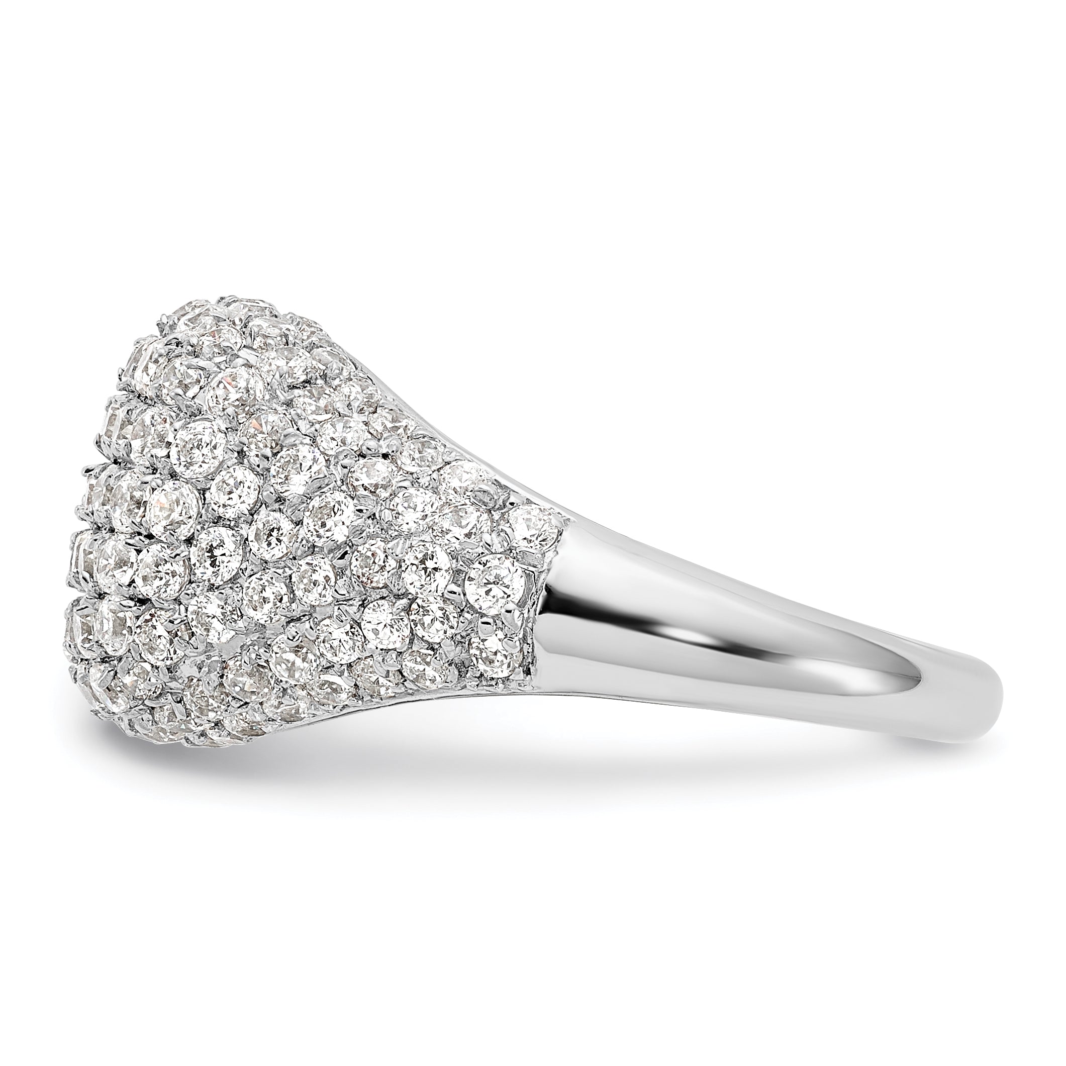 14k White Gold 2 1/4 carat Lab Grown Diamond VS/SI+ G+ Complete Cluster Fashion Ring