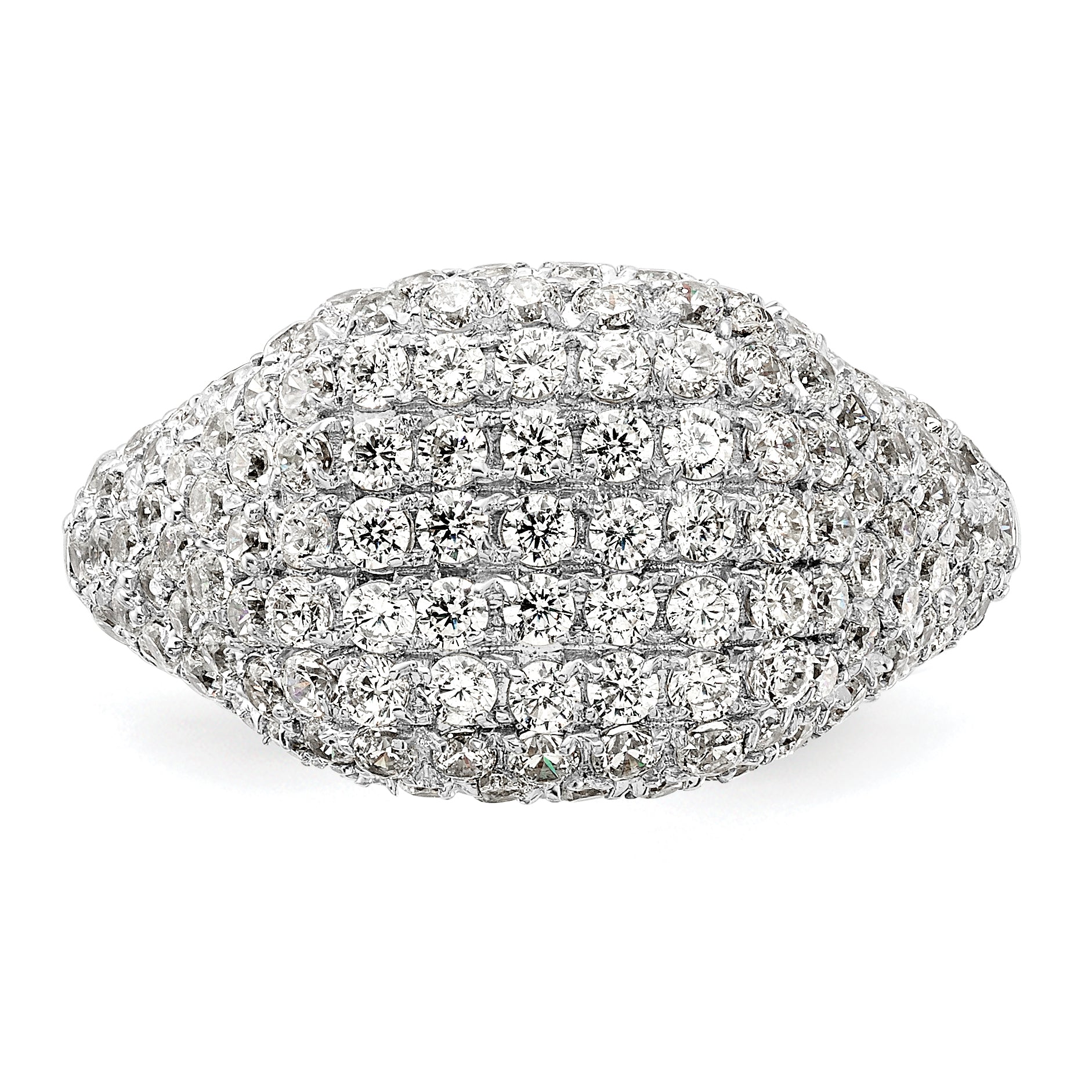 14k White Gold 2 1/4 carat Lab Grown Diamond VS/SI+ G+ Complete Cluster Fashion Ring