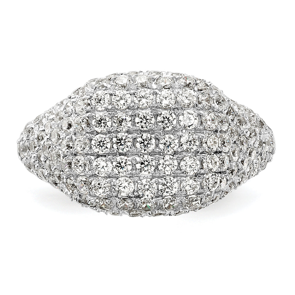 14k White Gold 2 1/4 carat Lab Grown Diamond VS/SI+ G+ Complete Cluster Fashion Ring