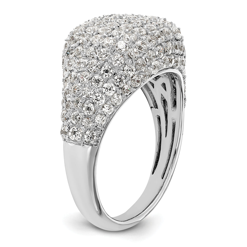 14k White Gold 2 1/4 carat Lab Grown Diamond VS/SI+ G+ Complete Cluster Fashion Ring
