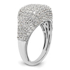 14k White Gold 2 1/4 carat Lab Grown Diamond VS/SI+ G+ Complete Cluster Fashion Ring