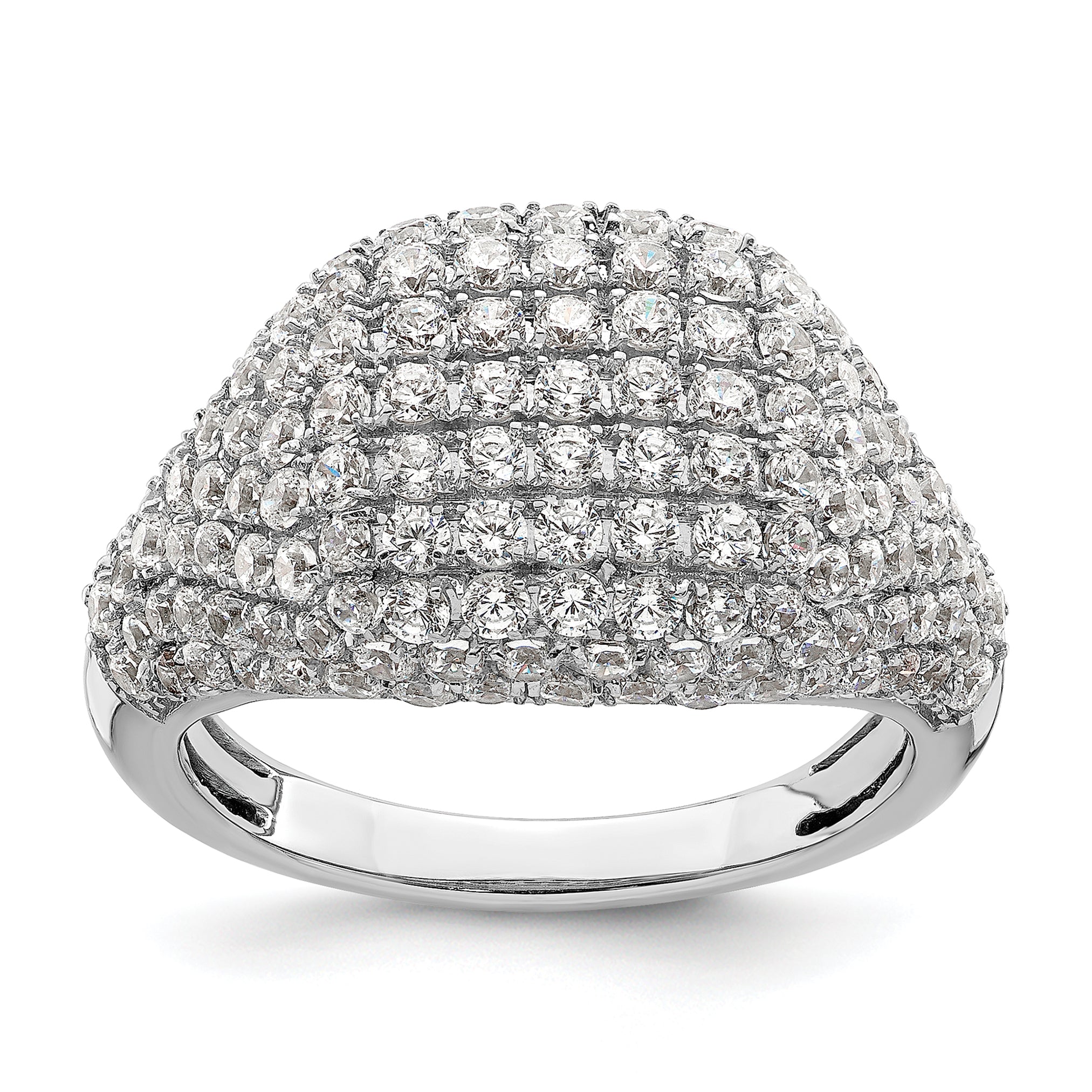 14k White Gold 2 1/4 carat Lab Grown Diamond VS/SI+ G+ Complete Cluster Fashion Ring