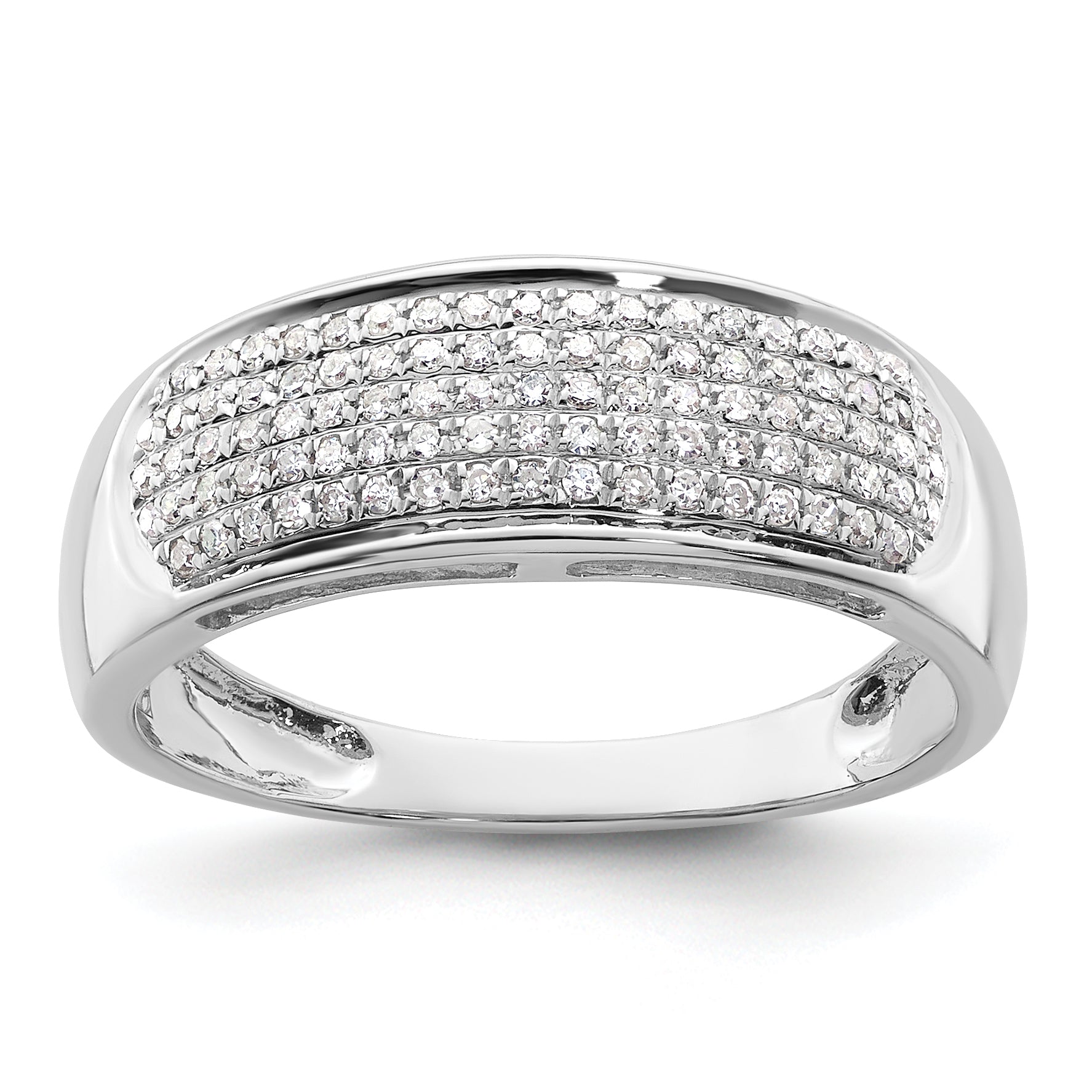14k White Gold 1/4 carat Lab Grown Diamond VS/SI+ G+ Complete Ladies Band