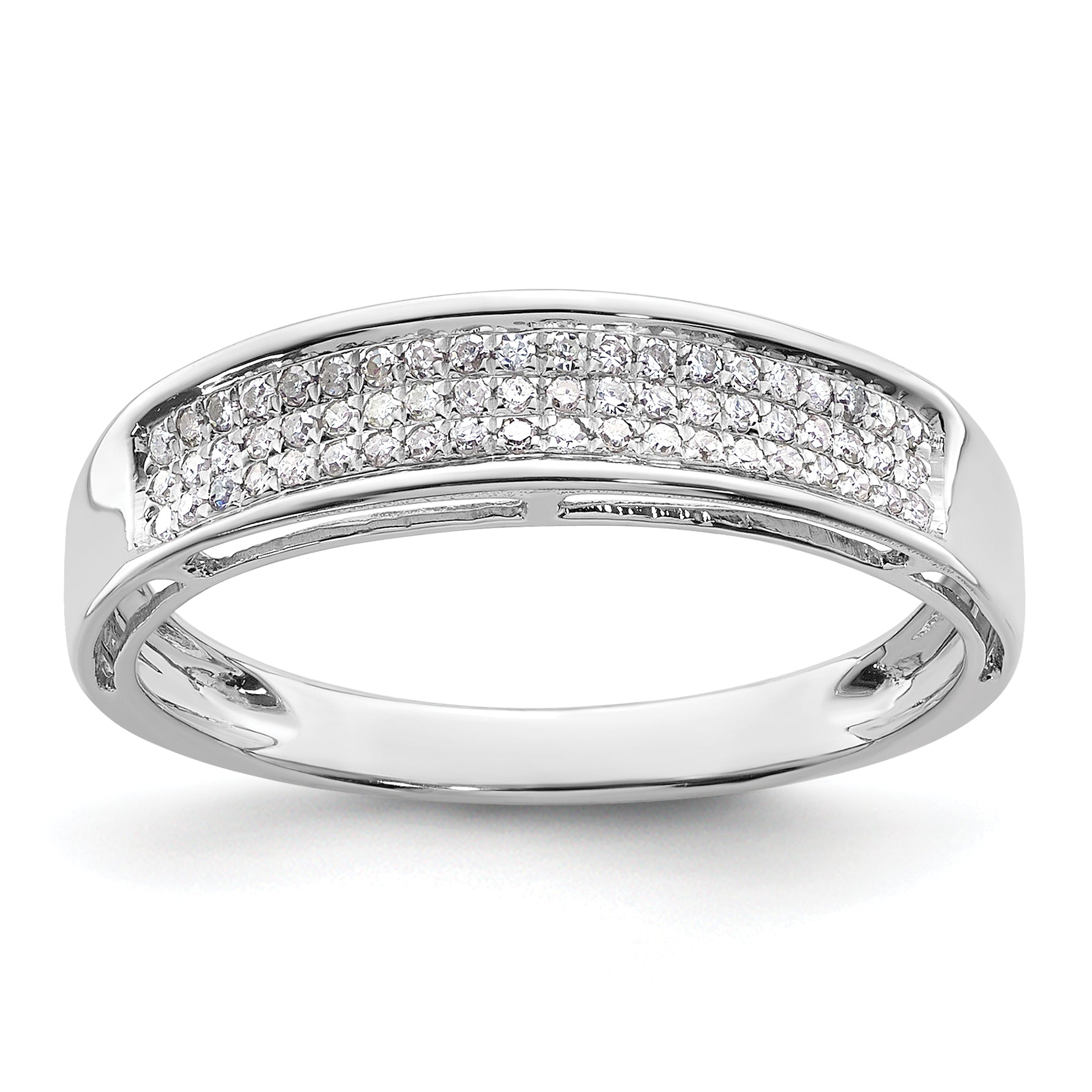 14k White Gold 1/5 carat Lab Grown Diamond VS/SI+ G+ Complete Ladies Band Main image