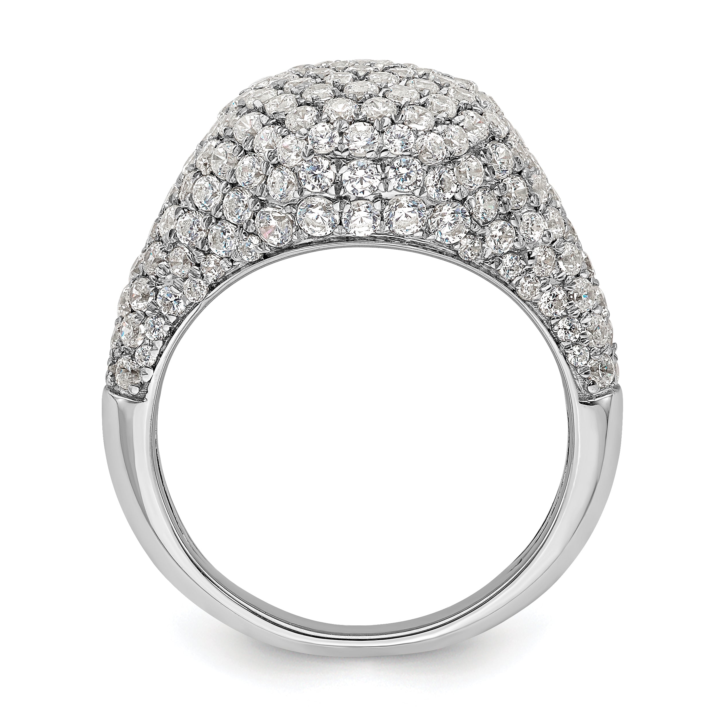 14k White Gold 2 3/8 carat Lab Grown Diamond VS/SI+ G+ Complete Cluster Fashion Ring