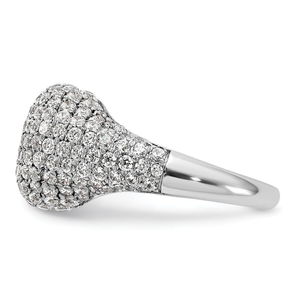 14k White Gold 2 3/8 carat Lab Grown Diamond VS/SI+ G+ Complete Cluster Fashion Ring