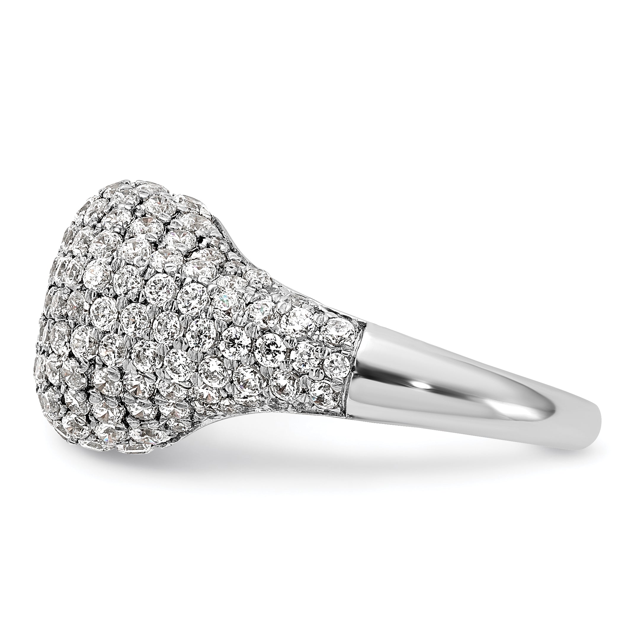 14k White Gold 2 3/8 carat Lab Grown Diamond VS/SI+ G+ Complete Cluster Fashion Ring