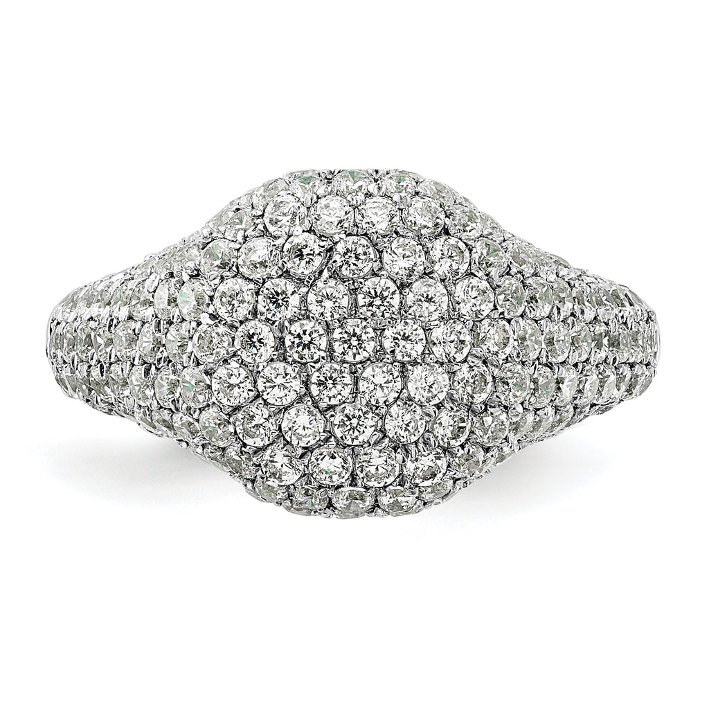 14k White Gold 2 3/8 carat Lab Grown Diamond VS/SI+ G+ Complete Cluster Fashion Ring
