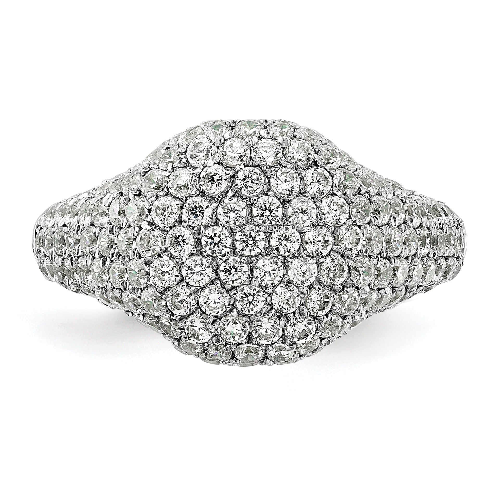 14k White Gold 2 3/8 carat Lab Grown Diamond VS/SI+ G+ Complete Cluster Fashion Ring