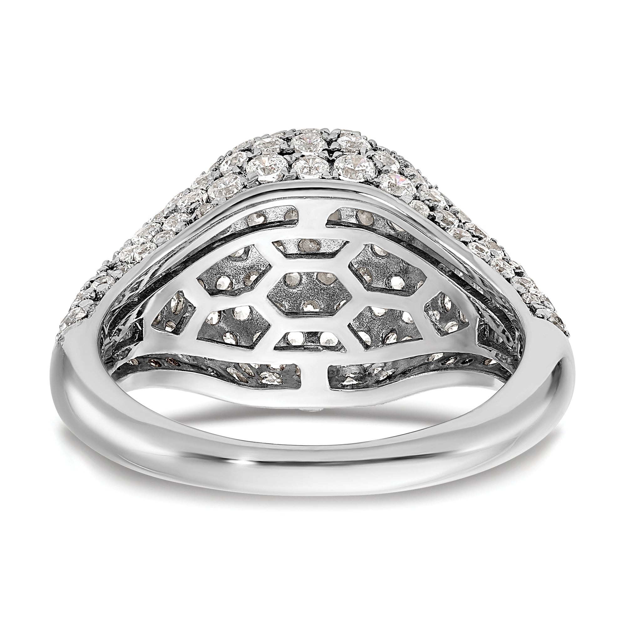 14k White Gold 2 3/8 carat Lab Grown Diamond VS/SI+ G+ Complete Cluster Fashion Ring
