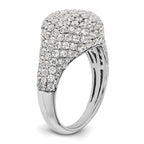 14k White Gold 2 3/8 carat Lab Grown Diamond VS/SI+ G+ Complete Cluster Fashion Ring