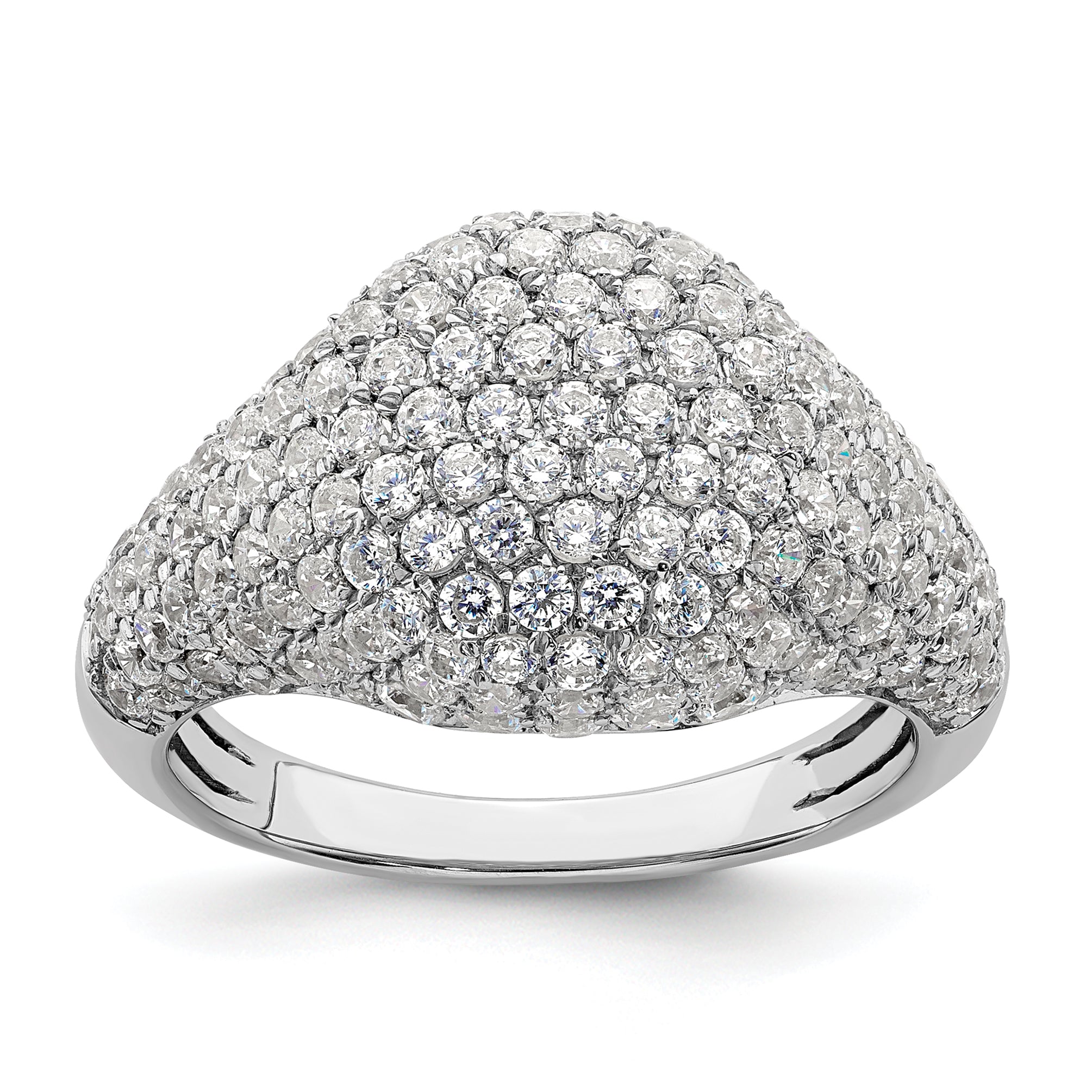 14k White Gold 2 3/8 carat Lab Grown Diamond VS/SI+ G+ Complete Cluster Fashion Ring