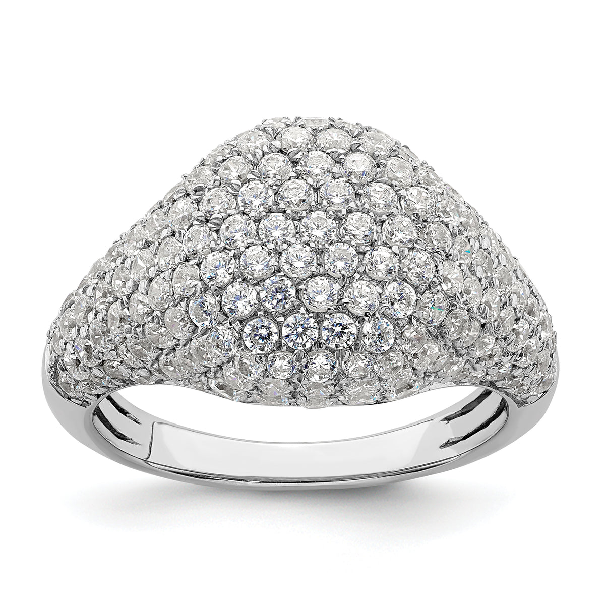 14k White Gold 2 3/8 carat Lab Grown Diamond VS/SI+ G+ Complete Cluster Fashion Ring