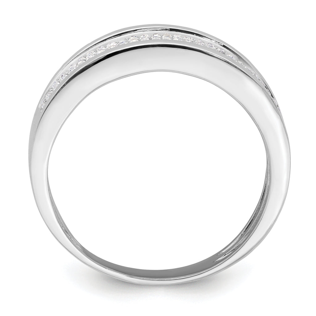 14k White Gold 1/4 carat Lab Grown Diamond VS/SI+ G+ Complete Men's Band
