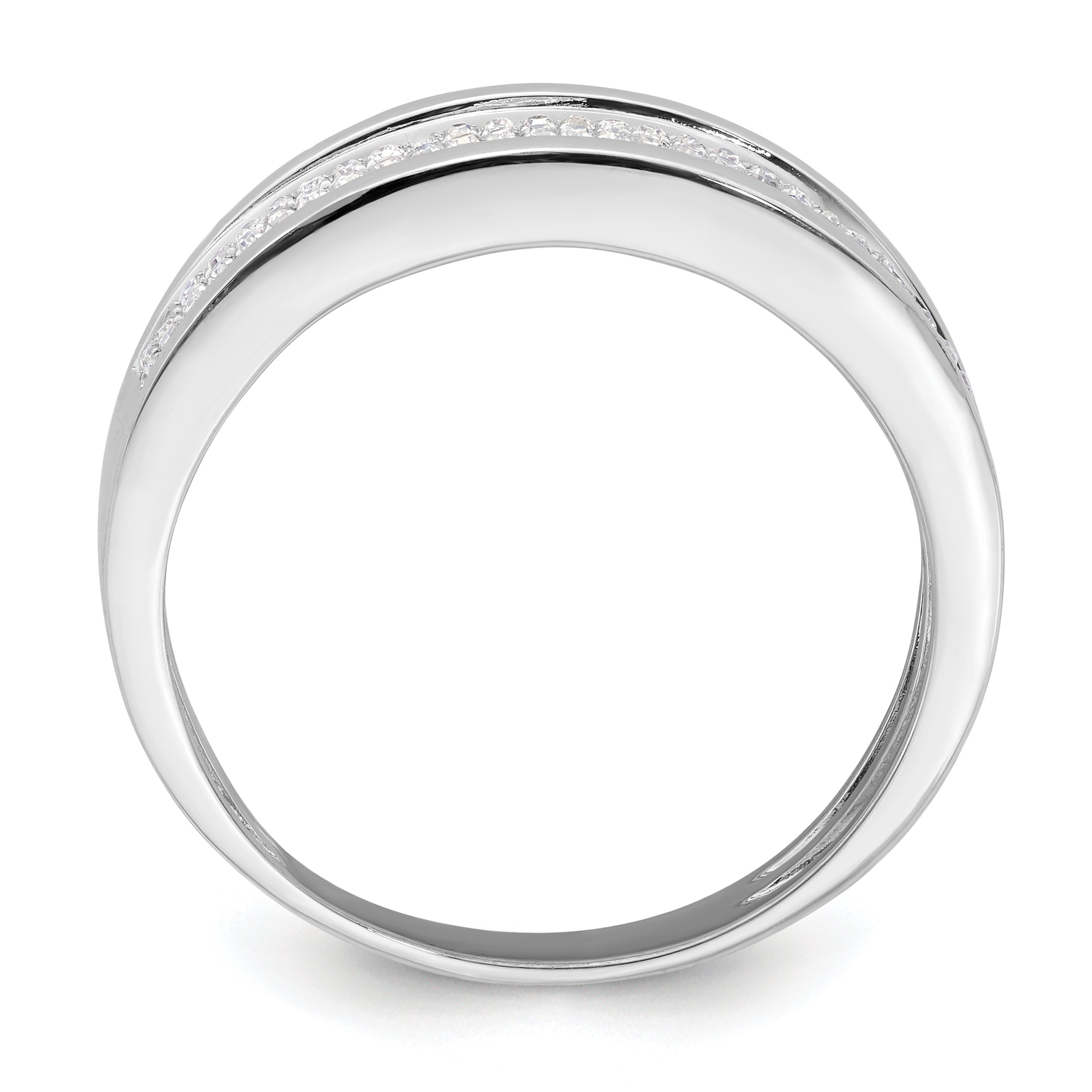 14k White Gold 1/4 carat Lab Grown Diamond VS/SI+ G+ Complete Men's Band