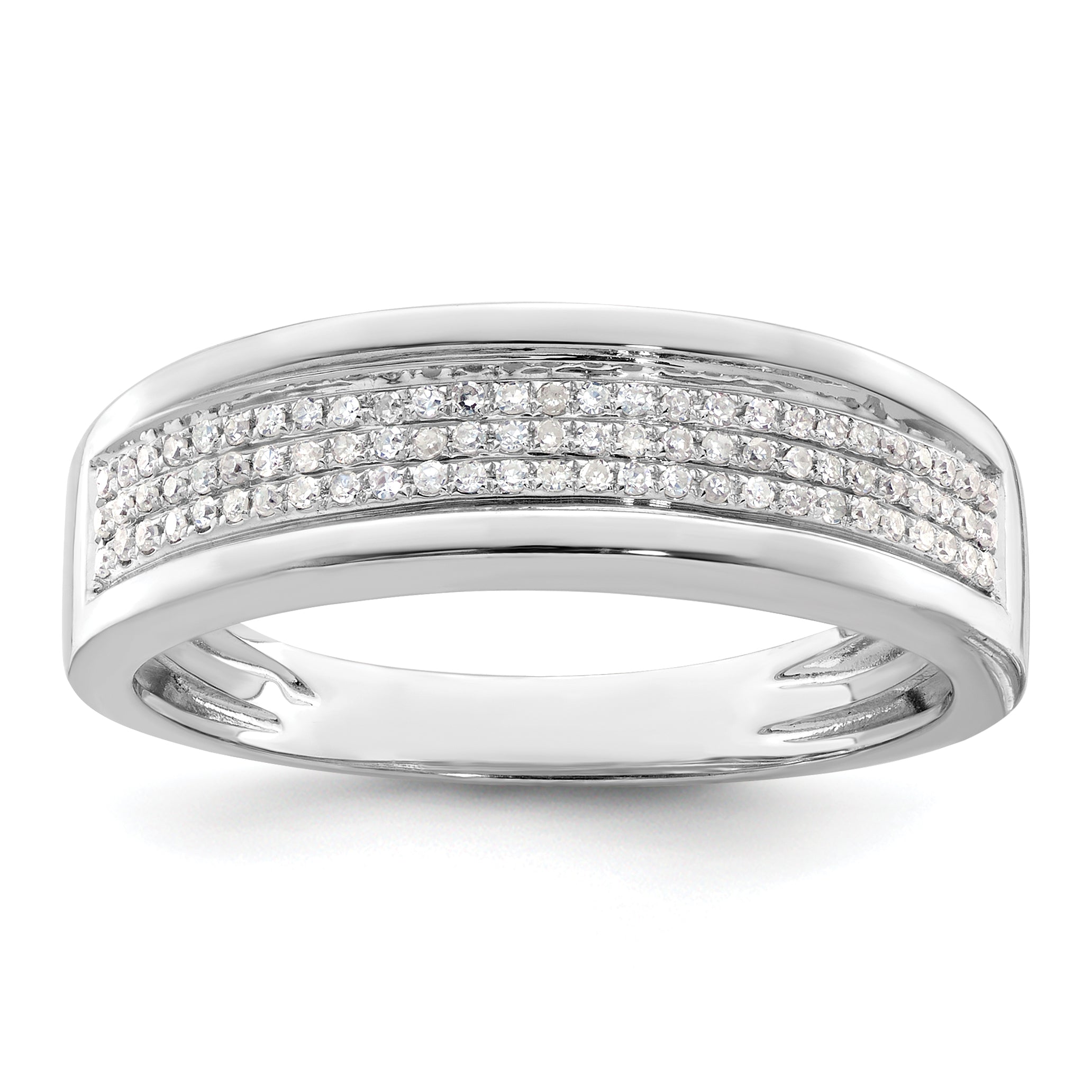 14k White Gold 1/4 carat Lab Grown Diamond VS/SI+ G+ Complete Men's Band Main image