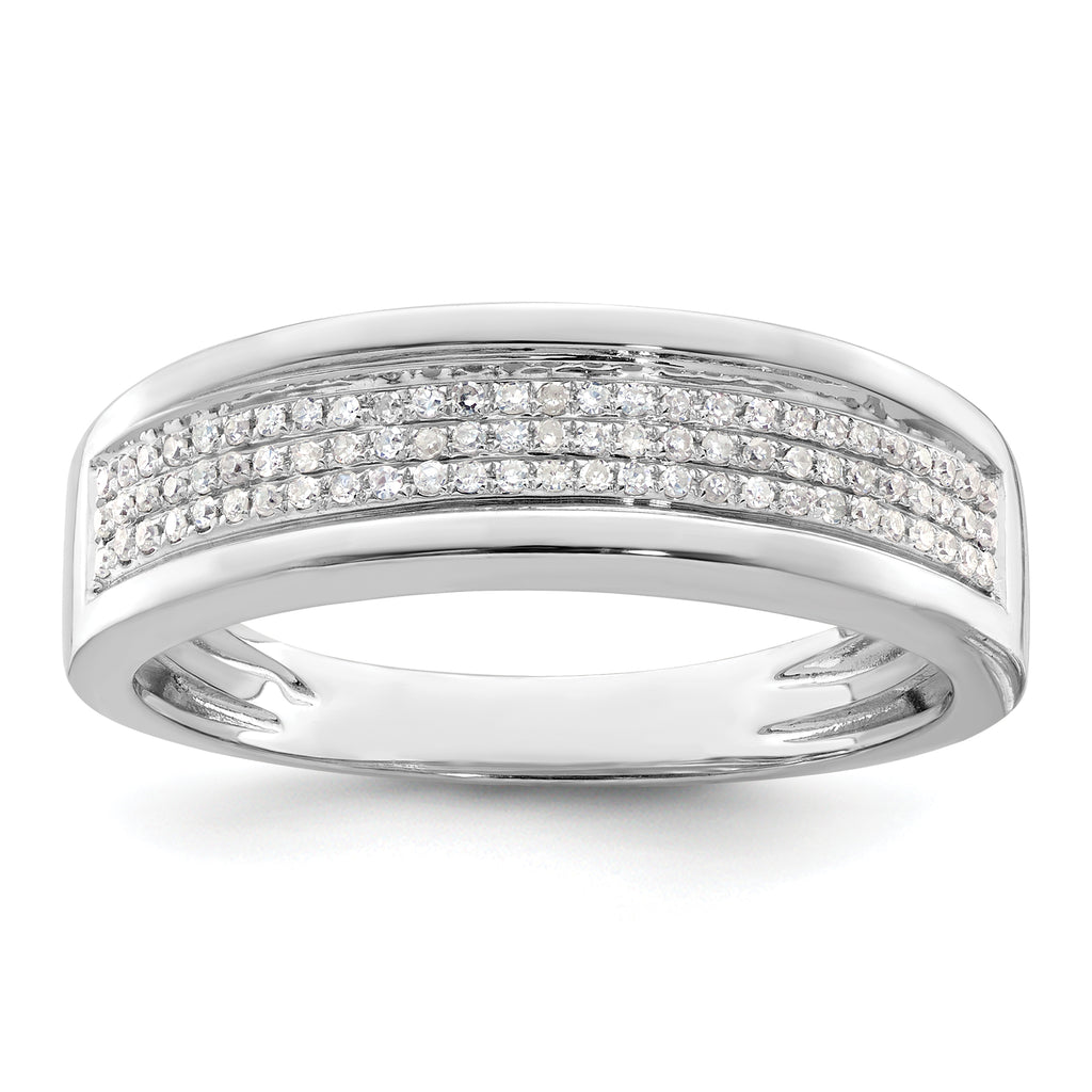 14k White Gold 1/4 carat Lab Grown Diamond VS/SI+ G+ Complete Men's Band
