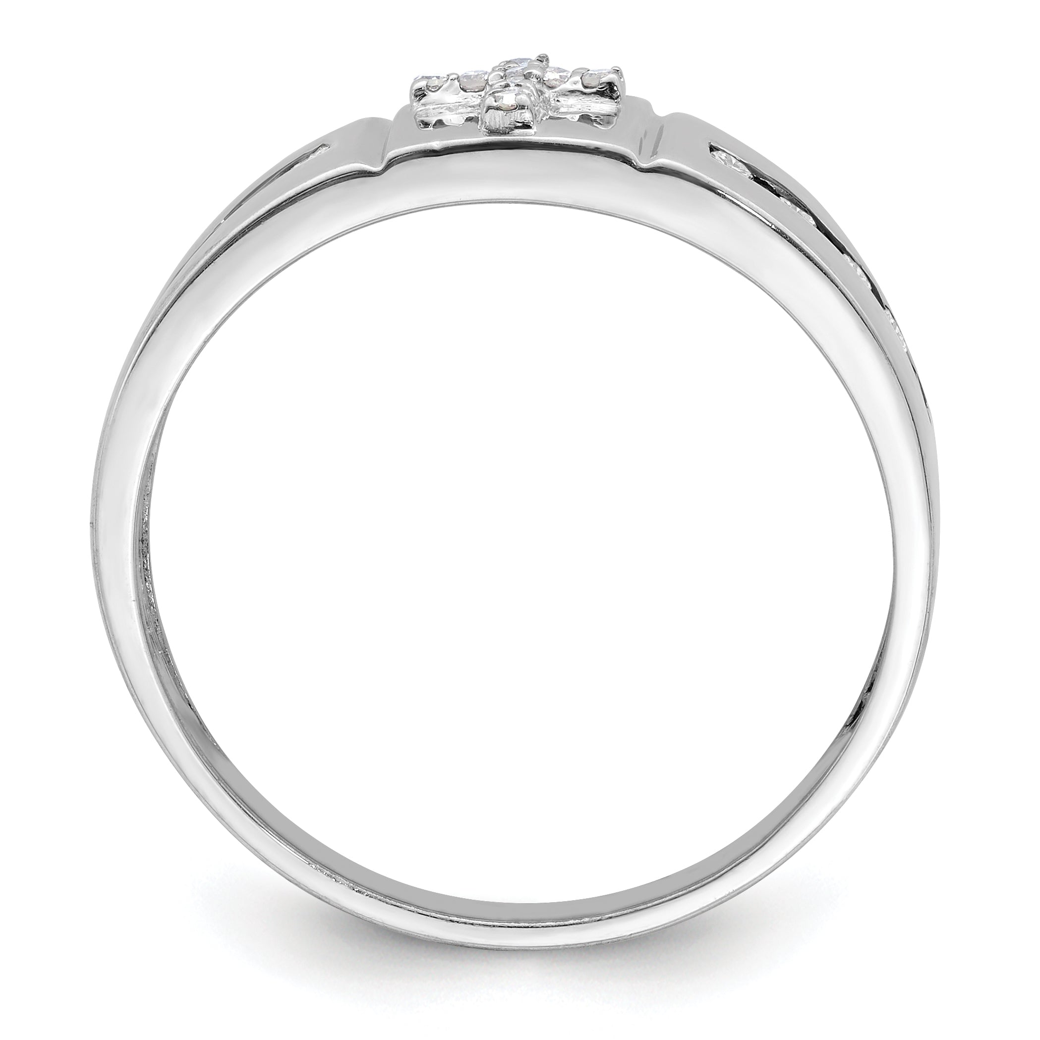 14k White Gold 1/4 carat Lab Grown Diamond VS/SI+ G+ Complete Cross Men's Band Secondary image