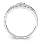14k White Gold 1/4 carat Lab Grown Diamond VS/SI+ G+ Complete Cross Men's Band