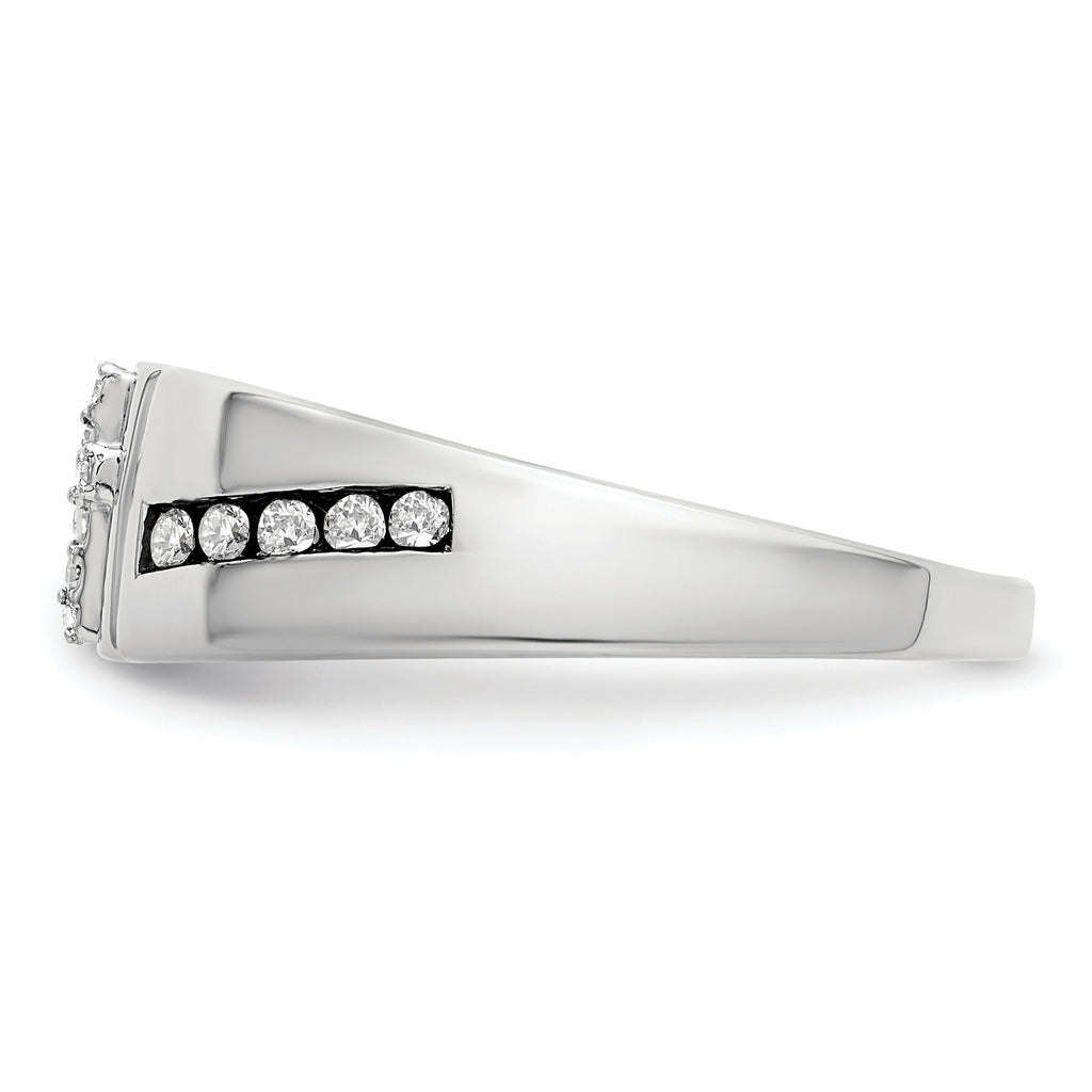 14k White Gold 1/4 carat Lab Grown Diamond VS/SI+ G+ Complete Cross Men's Band