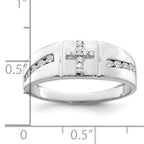 14k White Gold 1/4 carat Lab Grown Diamond VS/SI+ G+ Complete Cross Men's Band