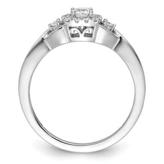 14k White Gold 1/3 carat Lab Grown Diamond VS/SI+ G+ Round Complete Bypass Engagement Ring