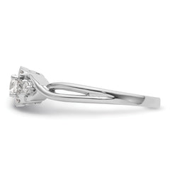 14k White Gold 1/3 carat Lab Grown Diamond VS/SI+ G+ Round Complete Bypass Engagement Ring