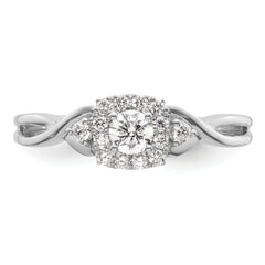 14k White Gold 1/3 carat Lab Grown Diamond VS/SI+ G+ Round Complete Bypass Engagement Ring