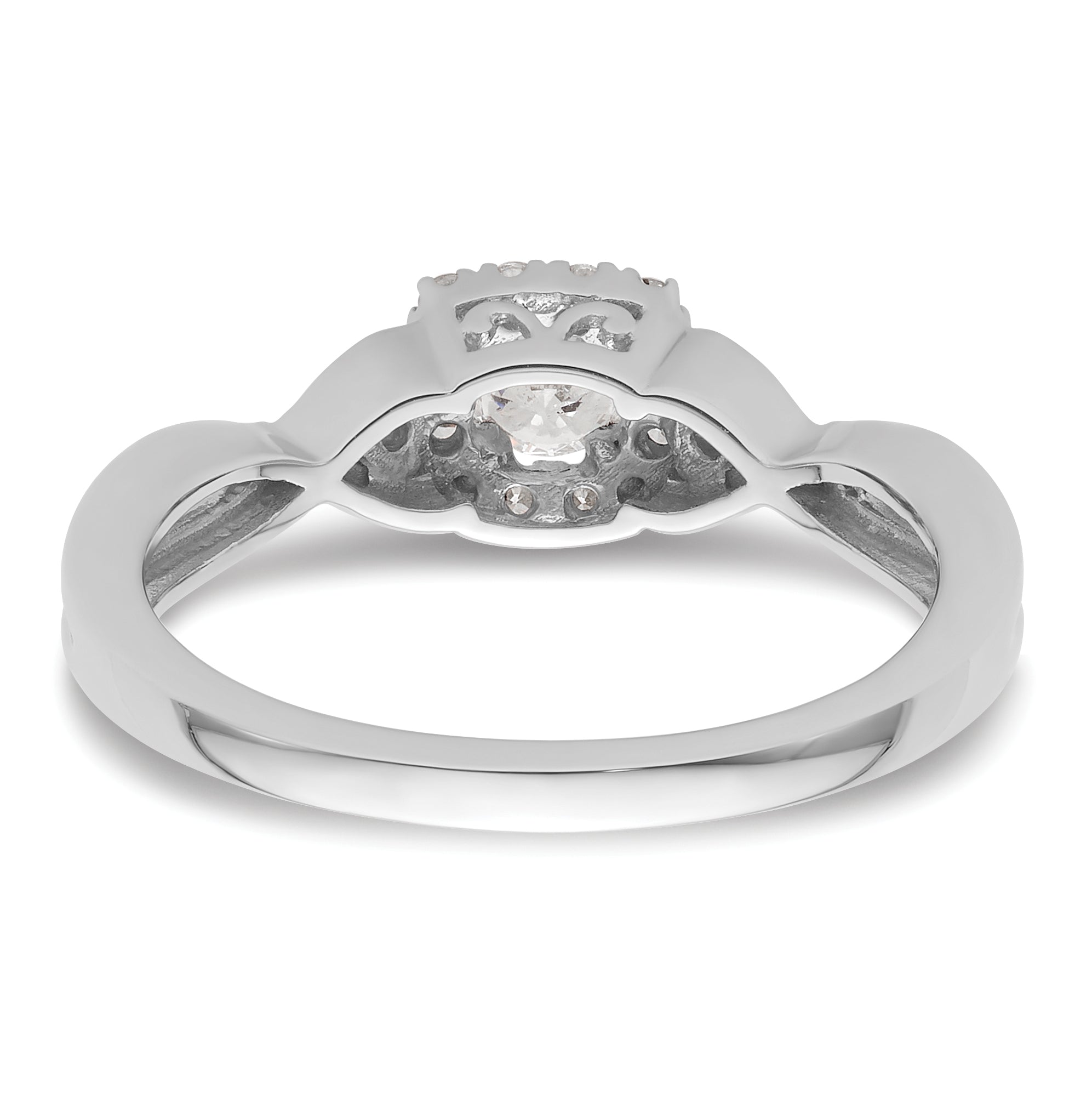 14k White Gold 1/3 carat Lab Grown Diamond VS/SI+ G+ Round Complete Bypass Engagement Ring