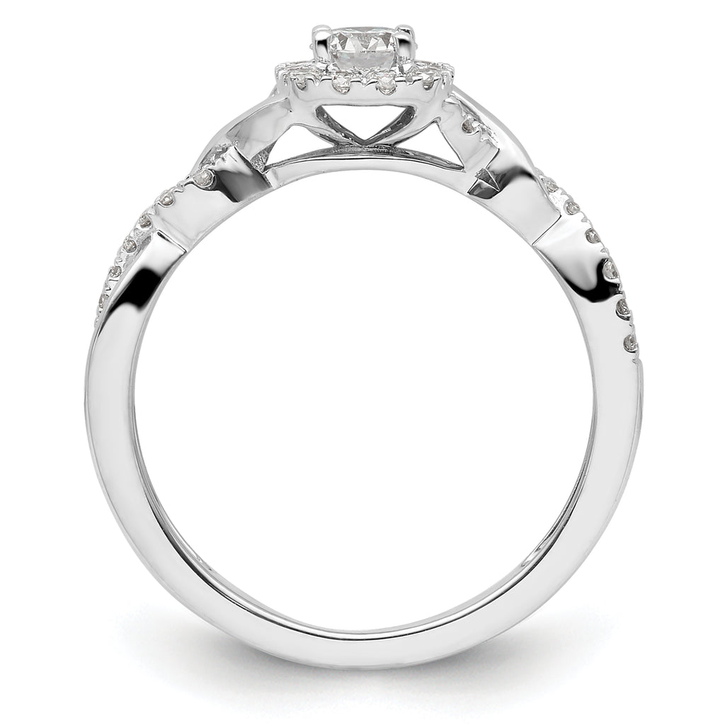 14k White Gold 1/2 carat Lab Grown Diamond VS/SI+ G+ Round Complete Bypass Engagement Ring