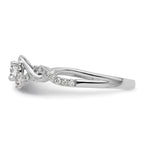 14k White Gold 1/2 carat Lab Grown Diamond VS/SI+ G+ Round Complete Bypass Engagement Ring