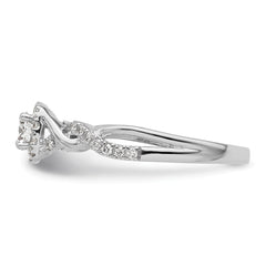 14k White Gold 1/2 carat Lab Grown Diamond VS/SI+ G+ Round Complete Bypass Engagement Ring