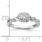 14k White Gold 1/2 carat Lab Grown Diamond VS/SI+ G+ Round Complete Bypass Engagement Ring