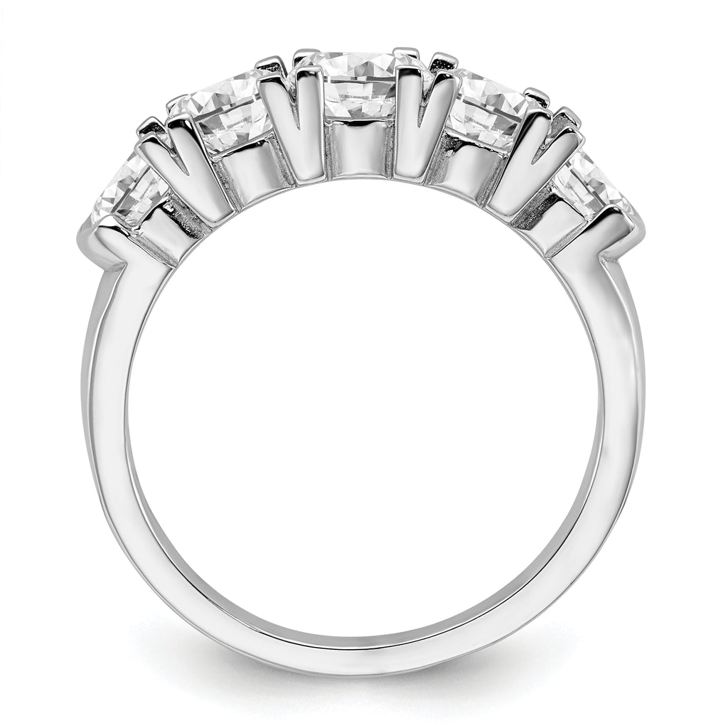 14k White Gold 1 3/4 carat Lab Grown Diamond VS/SI+ G+ Five Stone Complete Band