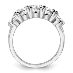 14k White Gold 1 3/4 carat Lab Grown Diamond VS/SI+ G+ Five Stone Complete Band