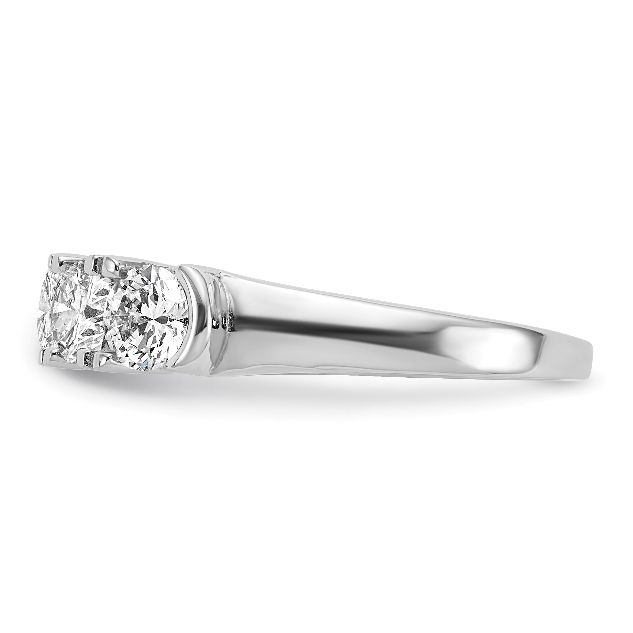 14k White Gold 1 3/4 carat Lab Grown Diamond VS/SI+ G+ Five Stone Complete Band