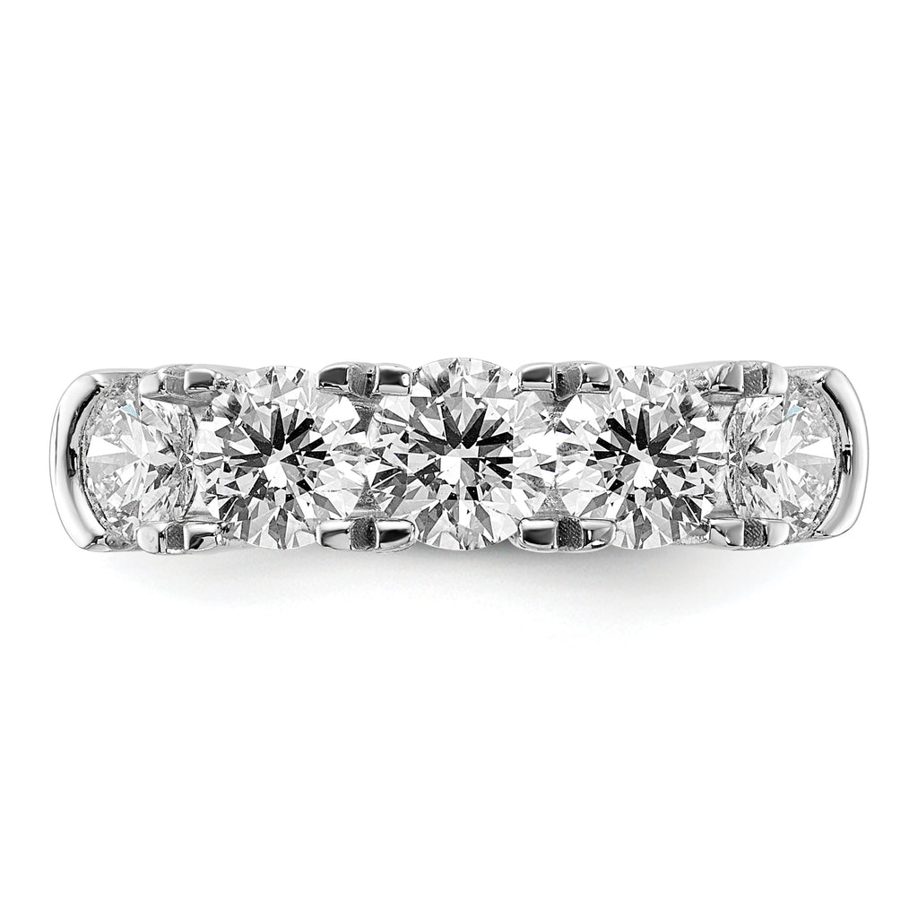 14k White Gold 1 3/4 carat Lab Grown Diamond VS/SI+ G+ Five Stone Complete Band