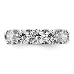 14k White Gold 1 3/4 carat Lab Grown Diamond VS/SI+ G+ Five Stone Complete Band