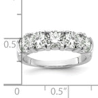 14k White Gold 1 3/4 carat Lab Grown Diamond VS/SI+ G+ Five Stone Complete Band