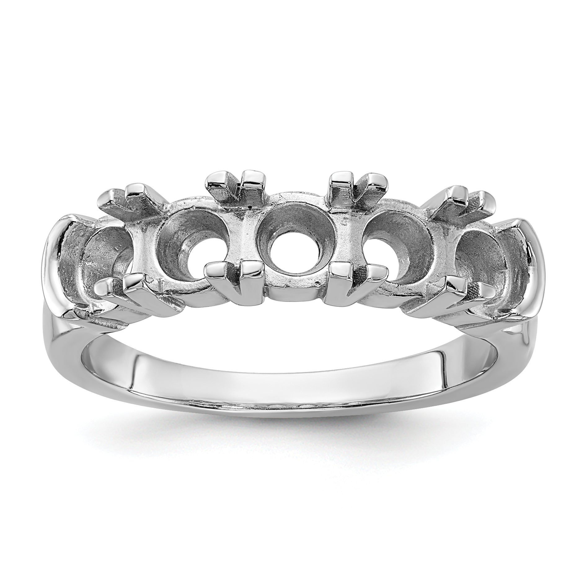 14k White Gold 1 3/4 carat Lab Grown Diamond VS/SI+ G+ Five Stone Complete Band