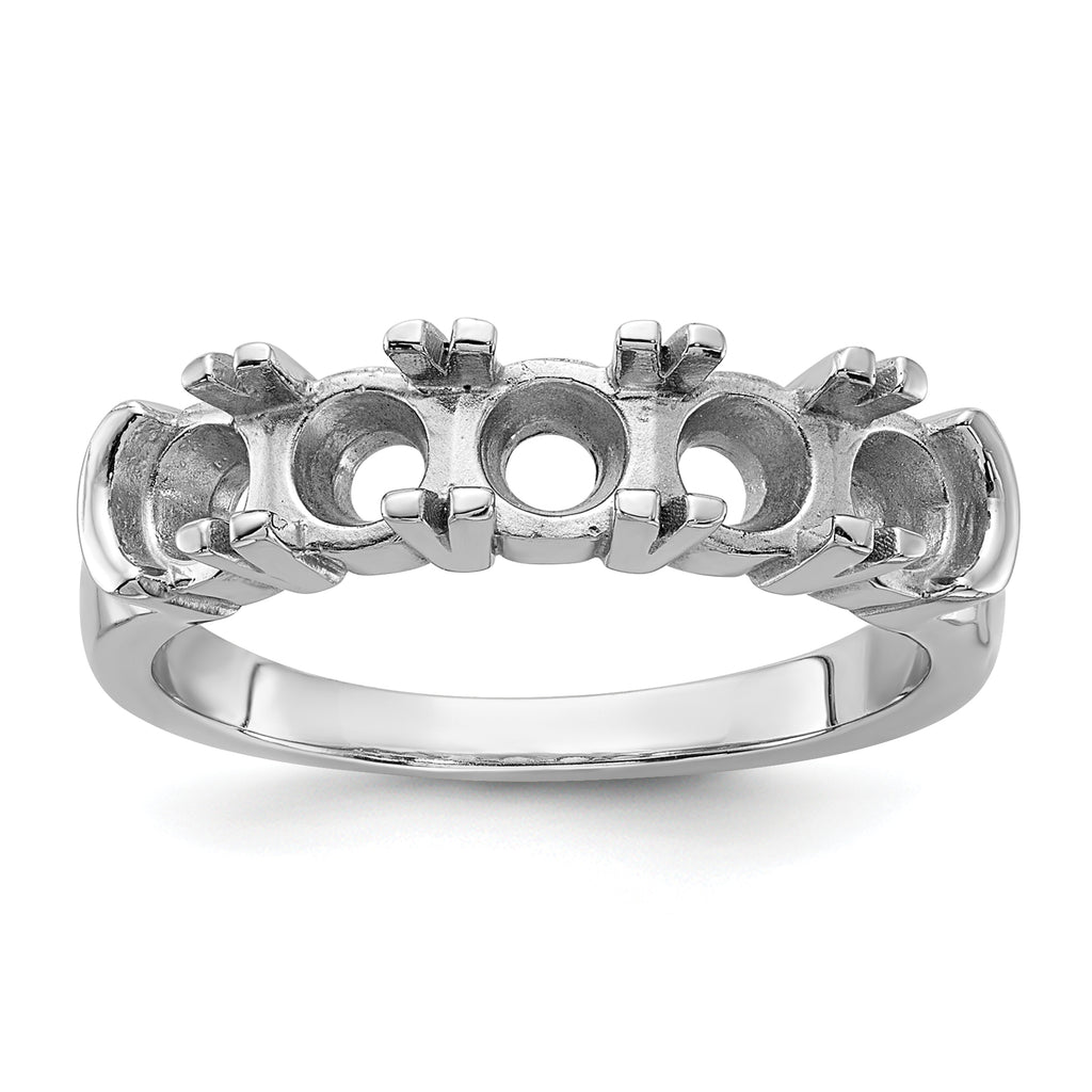 14k White Gold 1 3/4 carat Lab Grown Diamond VS/SI+ G+ Five Stone Complete Band