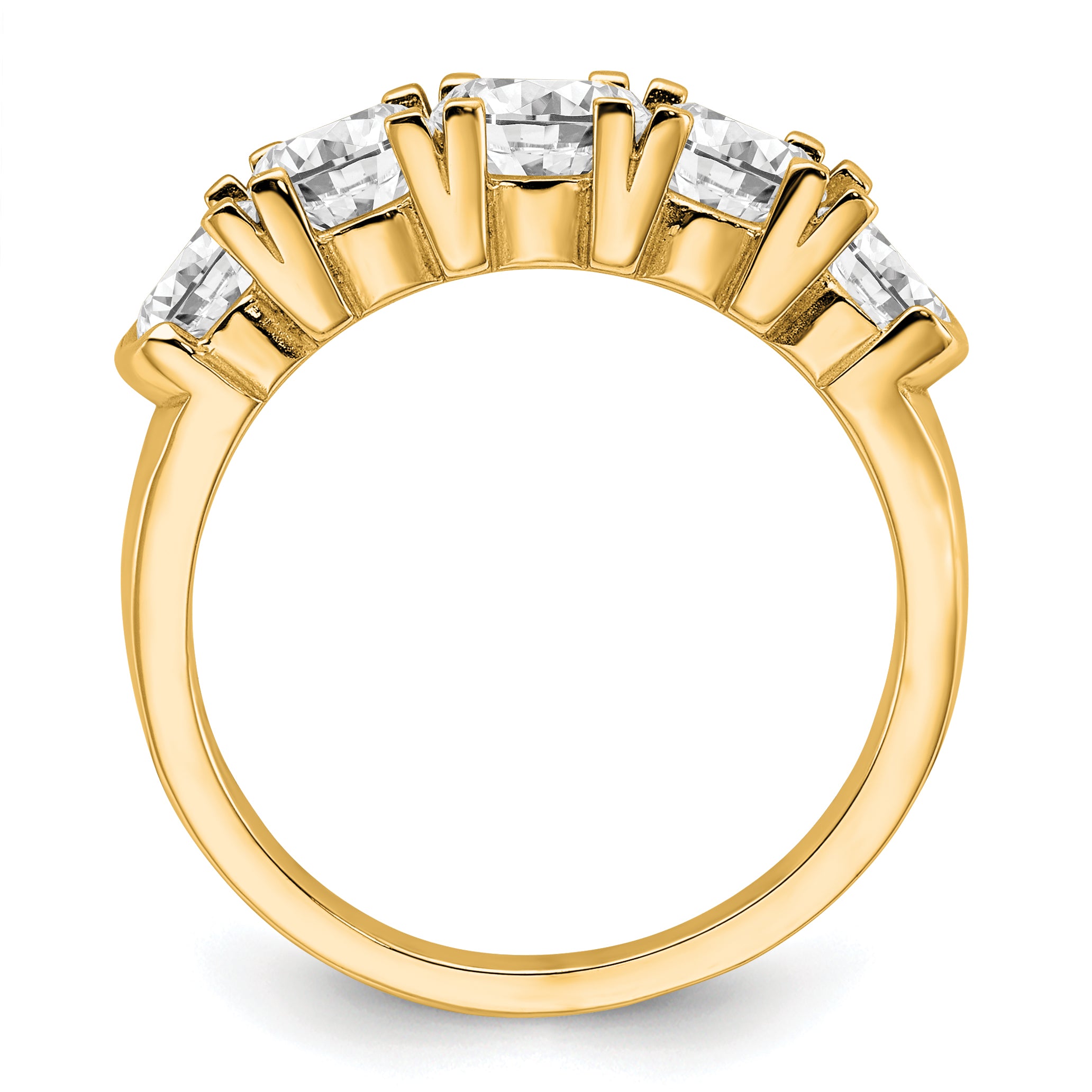 14k 1 3/4 carat Lab Grown Diamond VS/SI+ G+ Five Stone Complete Band Secondary image