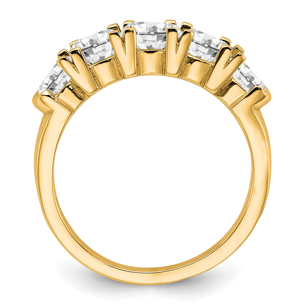 14k 1 3/4 carat Lab Grown Diamond VS/SI+ G+ Five Stone Complete Band