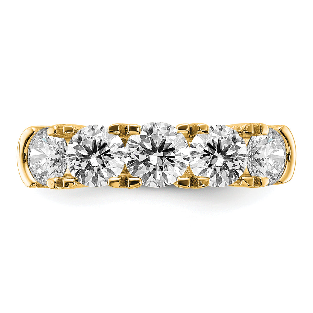 14k 1 3/4 carat Lab Grown Diamond VS/SI+ G+ Five Stone Complete Band