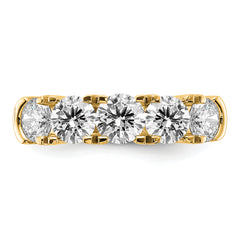 14k 1 3/4 carat Lab Grown Diamond VS/SI+ G+ Five Stone Complete Band