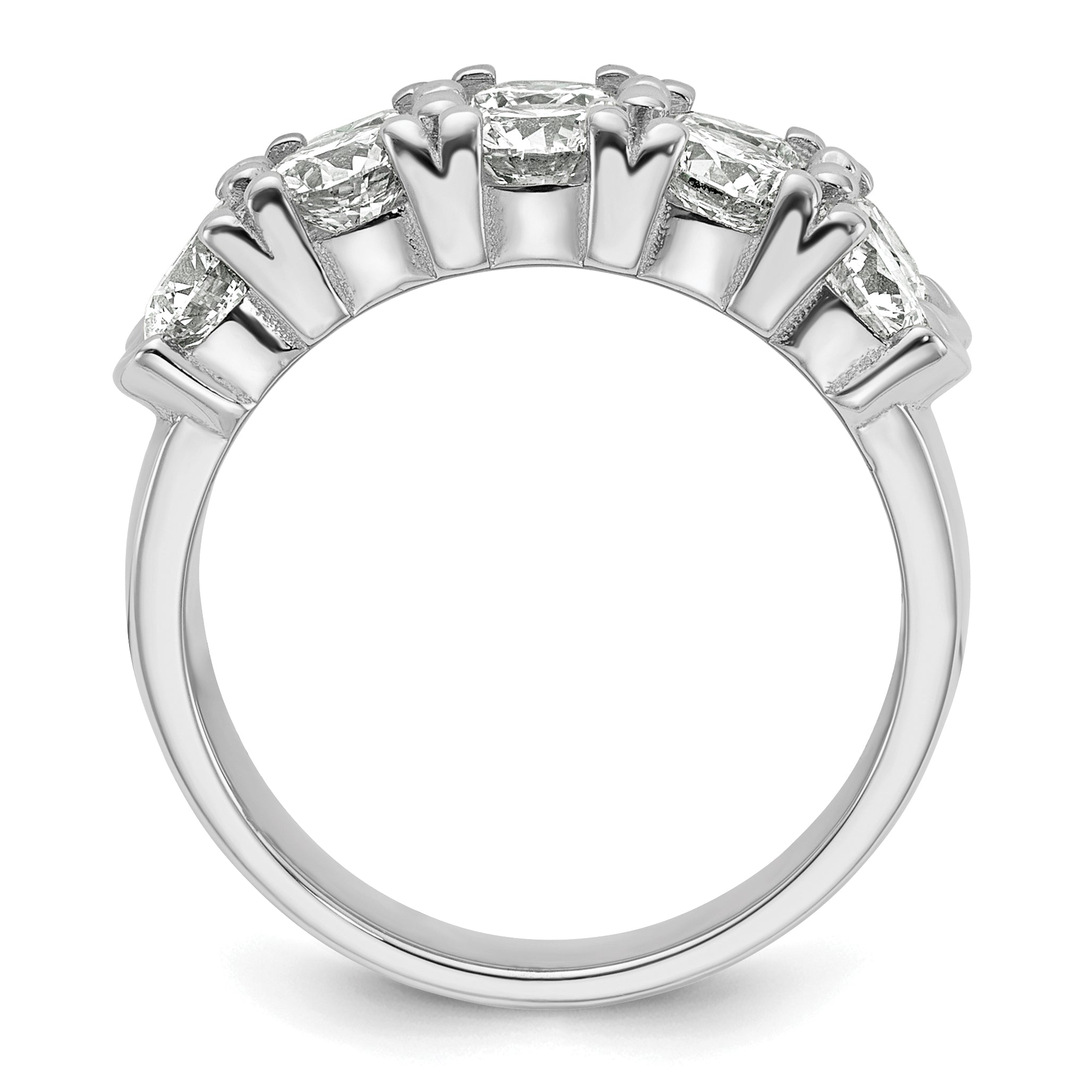 14k White Gold 3 3/8 carat Lab Grown Diamond VS/SI+ G+ Ten Stone Complete Double Row Band