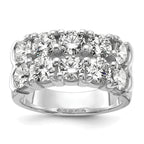 14k White Gold 3 3/8 carat Lab Grown Diamond VS/SI+ G+ Ten Stone Complete Double Row Band