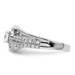 14k White Gold 3/4 carat Lab Grown Diamond VS/SI+ G+ Round Complete Engagement Ring